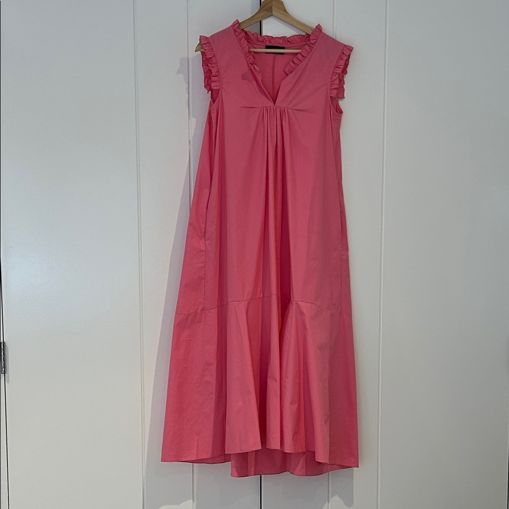 Pink Sleeveless Ruffle Dress
